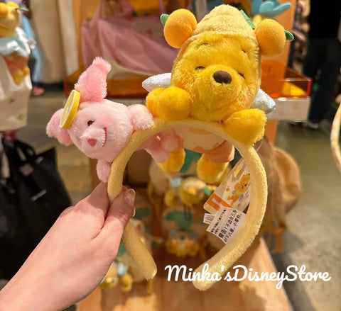 Hong Kong Disneyland - Winnie The Pooh & Piglet Plush Headband - Non Ready Stock