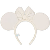 Japan Disney - TDR White Fabric Minnie Ears Headband - Preorder