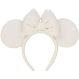 Japan Disney - TDR White Fabric Minnie Ears Headband - Preorder