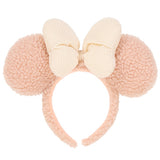 Japan Disney - TDR Winter Fluffy Peach Minnie Ears Headband - Non Ready Stock
