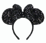 Japan Disney - TDR Black Sequined Minnie Ears Headband - Non Ready Stock