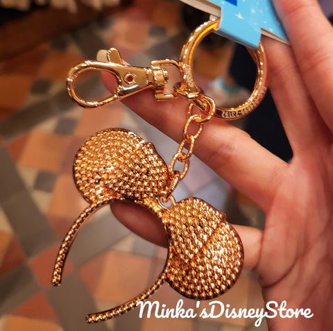 Hong Kong Disneyland - Gold Minnie Ears Headband Keychain - Non Ready Stock