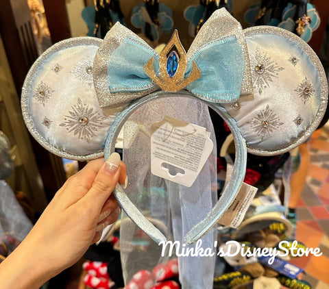 Hong Kong Disneyland - Queen Elsa w/ Veil Minnie Ears Headband - Non Ready Stock