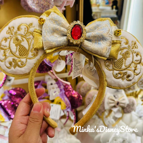 Shanghai Disneyland - Embroidered Gold Color Minnie Ears Headband - Non Ready Stock