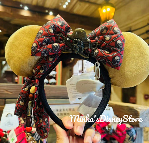 Shanghai Disneyland - Treasure Cove Pirates Prints Bow Minnie Ears Headband - Non Ready Stock