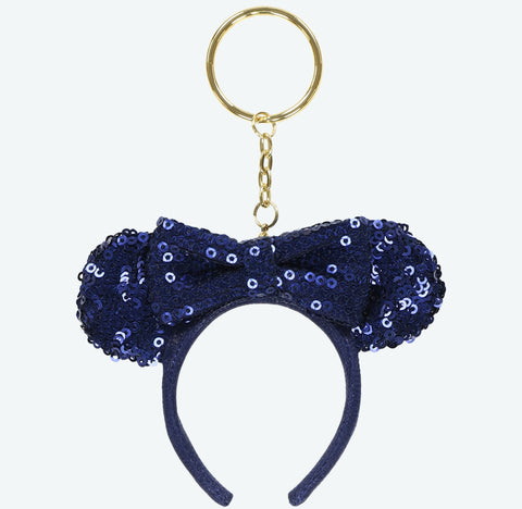 Japan Disney - TDR Dark Blue Minnie Ears Headband Key Ring - Non Ready Stock