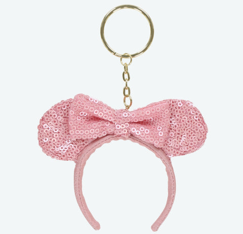 Japan Disney - TDR Light Pink Minnie Ears Headband Key Ring - Non Ready Stock