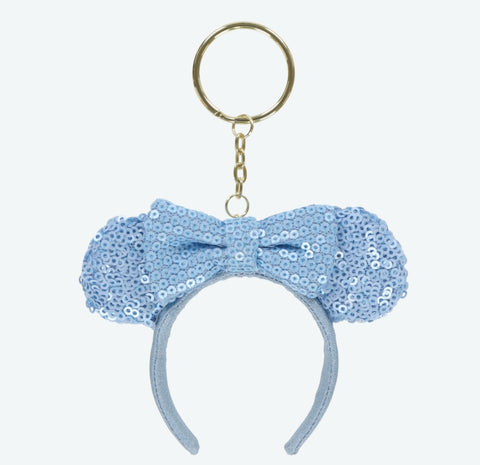 Japan Disney - TDR Light Blue Minnie Ears Headband Key Ring - Non Ready Stock