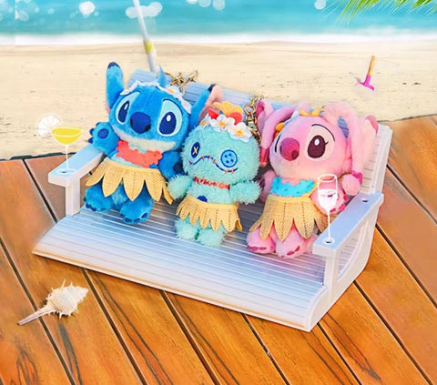 Shanghai Disneyland - Summer 2024 Stitch & Friends Collection Plush Key Chain  - Non Ready Stock