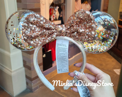 Hong Kong Disneyland - Brown Confetti Transparent Minnie Ears Headband - Preorder