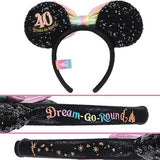 Japan Disney - TDR 40th Anniversary Dream Go Round Black Minnie Ears Headband - Non Ready Stock