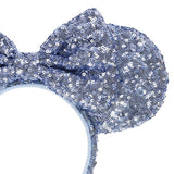 Japan Disney - TDR Blue Grey Sequined Minnie Ears Headband - Non Ready Stock