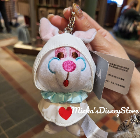 Hong Kong Disneyland - Raincoat White Rabbit Plush Bag Charm - Non Ready Stock