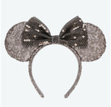 Japan Disney - TDR Ash Brown Sequined Minnie Ears Headband - Non Ready Stock