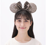 Japan Disney - TDR Ash Brown Sequined Minnie Ears Headband - Non Ready Stock