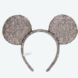 Japan Disney - TDR Ash Brown Sequined Mickey Ears Headband - Non Ready Stock