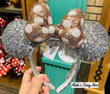 Shanghai Disneyland - Silver Sequined Minnie Ears Headband - Preorder