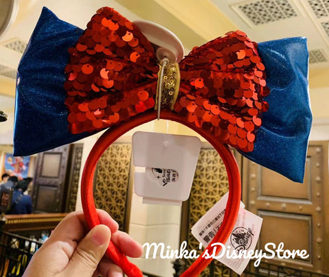 Snow white red bow sales headband